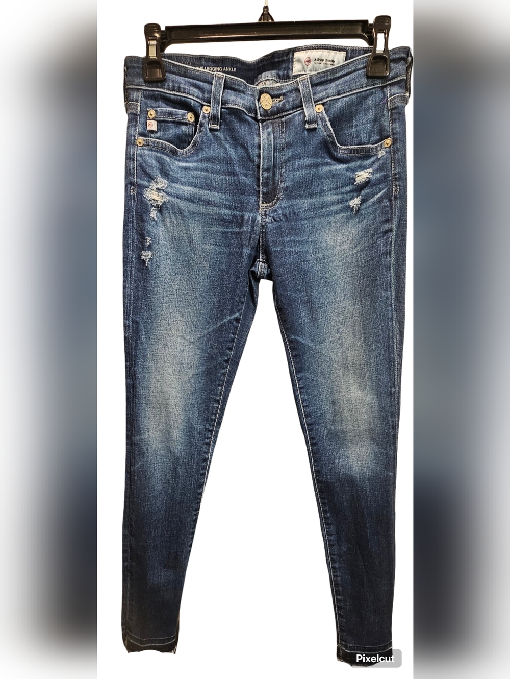 AG Adriano Goldschmied Women’s Blue Distressed Skinny Jeans